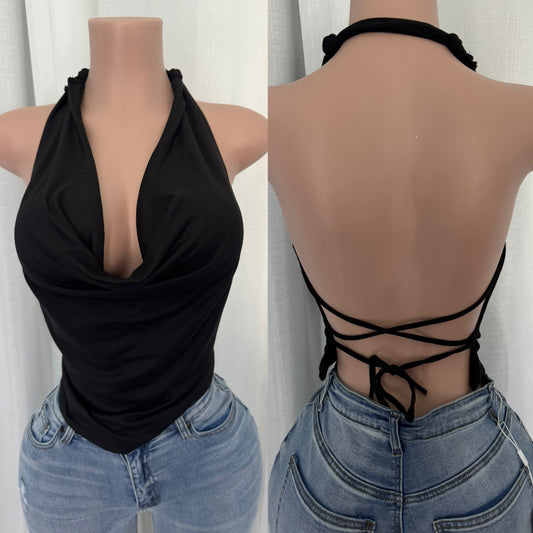Andrea Halter Top (Black)