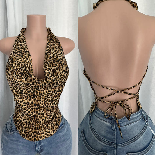 Andrea Halter Top (Cheetah)